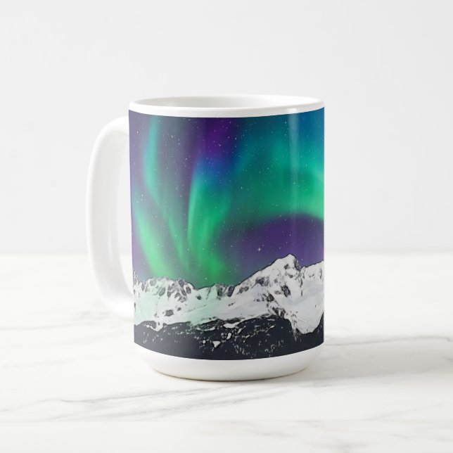 De Café Aurora Borealis - 15 oz. Taza (Anverso izquierdo)