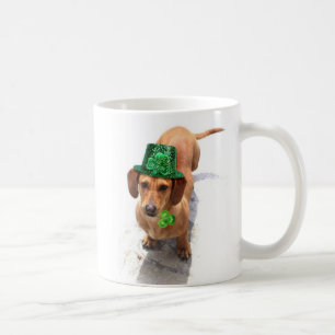 De Café Béseme que soy taza irlandesa del Dachshund