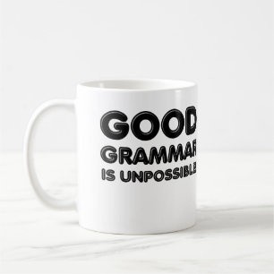 De Café Buena Gramática Es Imposible Taza Divertida