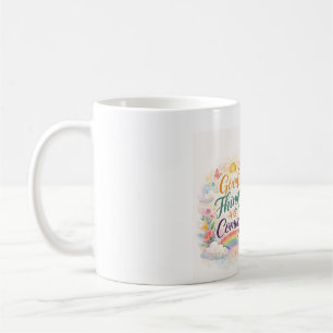 De Café Buenas Cosas Están Por Venir – Taza con Frase Insp