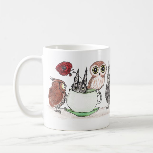 De Café Búhos en el Teatime - taza (Izquierda)