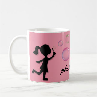 De Café Burbujas que soplan - taza personalizada rosa