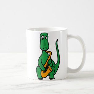 De Café BX- dinosaurio Plaing la taza del saxofón