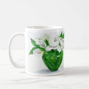 De Café Calas en taza verde del florero
