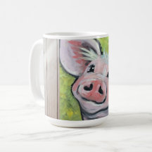 Cerdo en la taza del granero