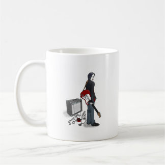 De Café chico con guitarra taza