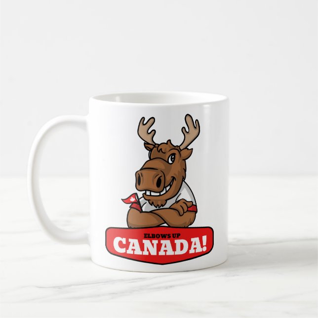 De Café ¡Codos Arriba Canadá! Taza con un Alce Divertido S (Izquierda)