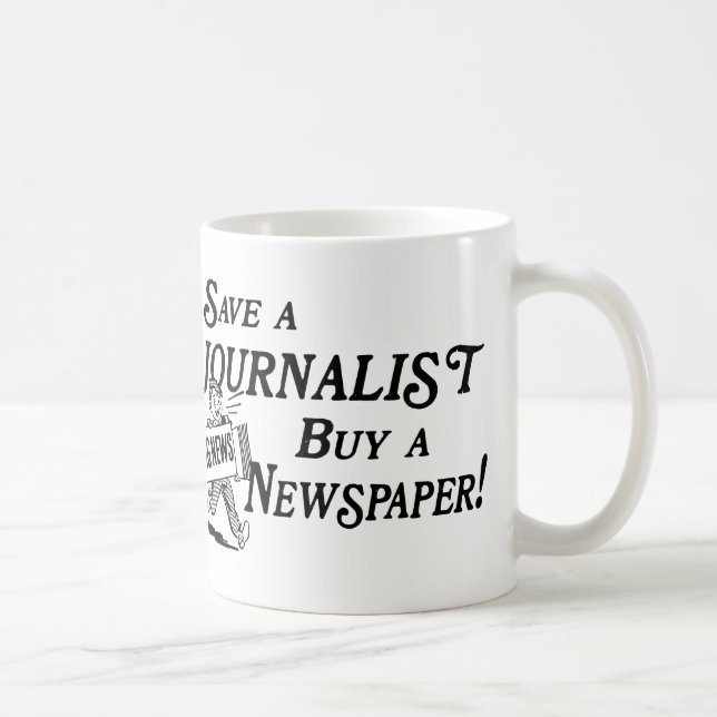 De Café Compre el periódico ahorran la taza del periodista (Derecha)