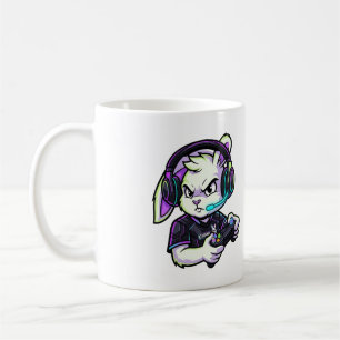 De Café Conejo Gamer Adorable con Auriculares - Taza Genia