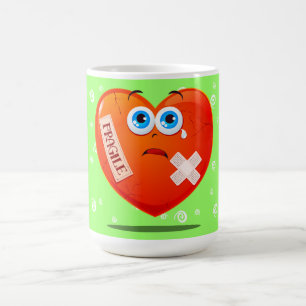 De Café Corazón frágil, taza graciosa