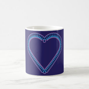 De Café Corazones rosas y magenta en taza