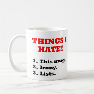 De Café Cosas que Odio Taza Divertida Irónica