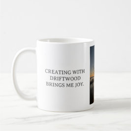DE CAFÉ CREAR CON MADERA FLOTANTE ME DA ALEGRÍA, TAZA BLAN