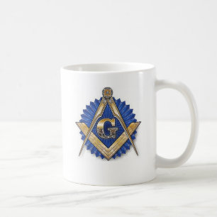De Café Cuadrado del Freemason y taza del compás