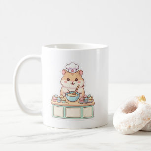 De Café Cute Kawaii Chef Hámster Horneando Magdalenas Taza