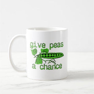 De Café Dale una oportunidad a las arvejas Taza divertida 