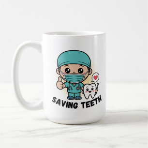 DE CAFÉ DENTISTA DIVERTIDO : TAZA PARA SALVAR DIENTES