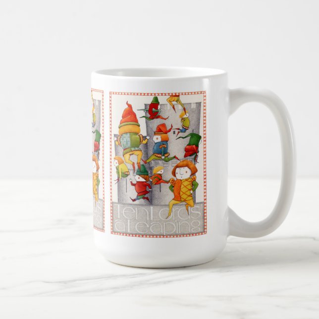 De Café DIEZ SEÑORES SALTANDO Taza Alta Blanca  (Derecha)