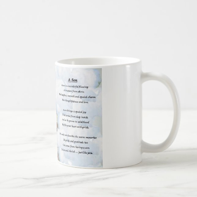 De Café Diseño del tren - taza del poema del hijo (Derecha)