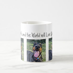 De Café Doberman "amor taza del mundo"