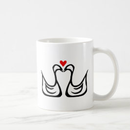 De Café Dos cisnes y una taza del corazón