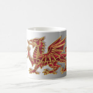 De Café Dragón Sylish, blanco Galés taza blanca clásica