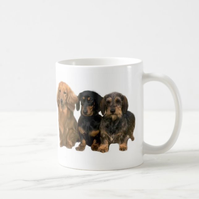 De Café El Dachshund adora la taza (Derecha)