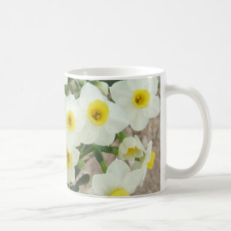 De Café El narciso blanco florece la taza