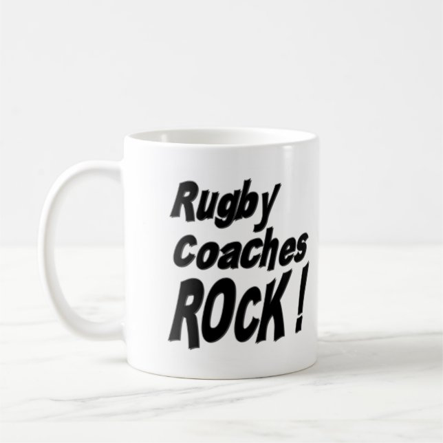 De Café ¡El rugbi entrena la roca! Taza (Izquierda)