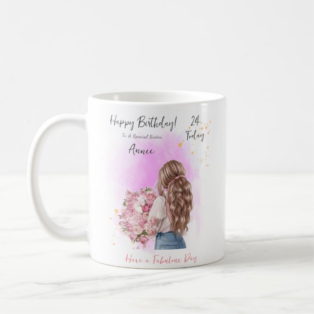 De Café Elegante y personalizada taza para ella (Izquierda)