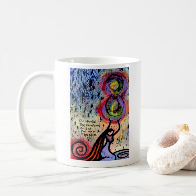 De Café Ella quiso la taza inspiradora del arco iris (Con donut)