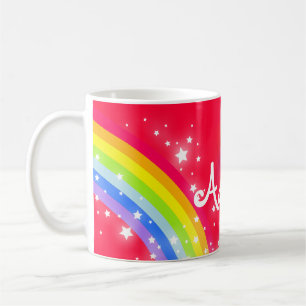 De Café Embroma la taza conocida roja del arco iris