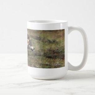 De Café "En taza salvaje del lobo del funcionamiento"