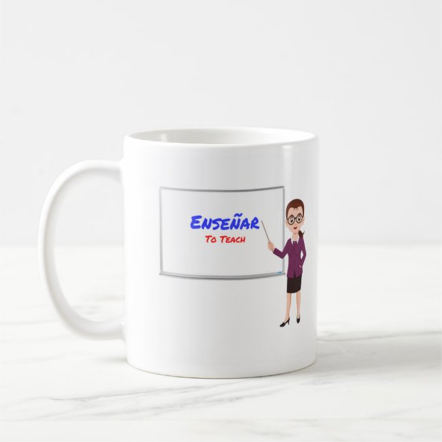 De Café Enseñar - taza española del profesor (Izquierda)