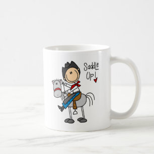 De Café ¡Ensille para arriba! Figura taza del palillo del
