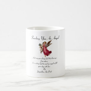 De Café Enviándole una taza del ángel