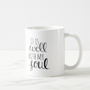 De Café Es taza puesta letras mano bien
