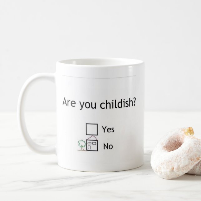 De Café ¿Es usted infantil? Taza (Con donut)