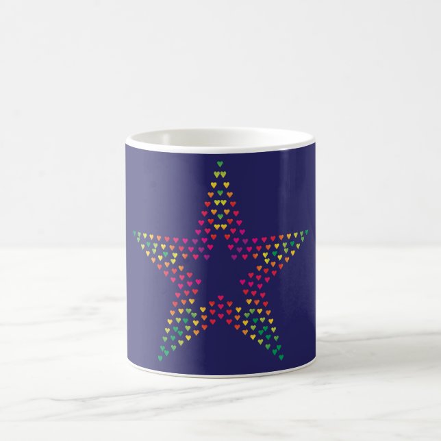 De Café estrella hecha con corazones en taza (Centro)