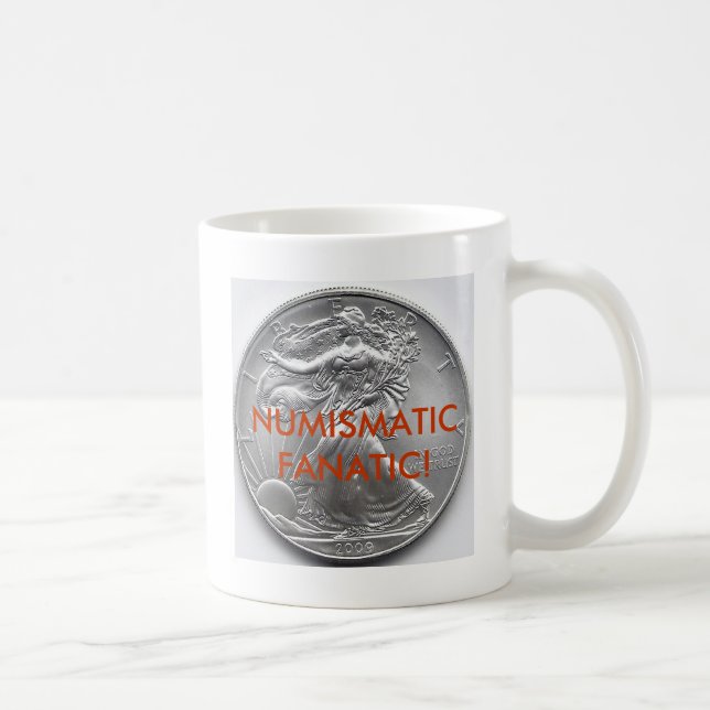 De Café ¡Fanático NUMISMÁTICO! TAZA (Derecha)