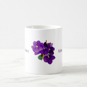 De Café Febrero: Taza personalizada violetas Amethyst
