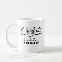 De Café Felicidades Lo Lograste Taza Personalizada con Nom