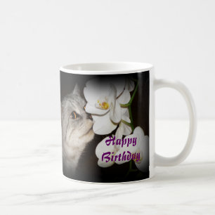 De Café Feliz cumpleaños - taza del gato