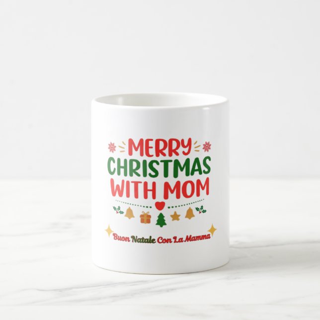 De Café Feliz Navidad Con Mamá – Taza Navideña Bilingüe  (Centro)