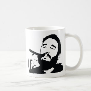 De Café Fidel Castro con la taza del retrato del cigarro