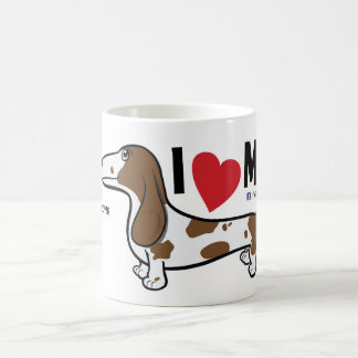 De Café FLDR "amo mi" taza picaza lisa del Dachshund