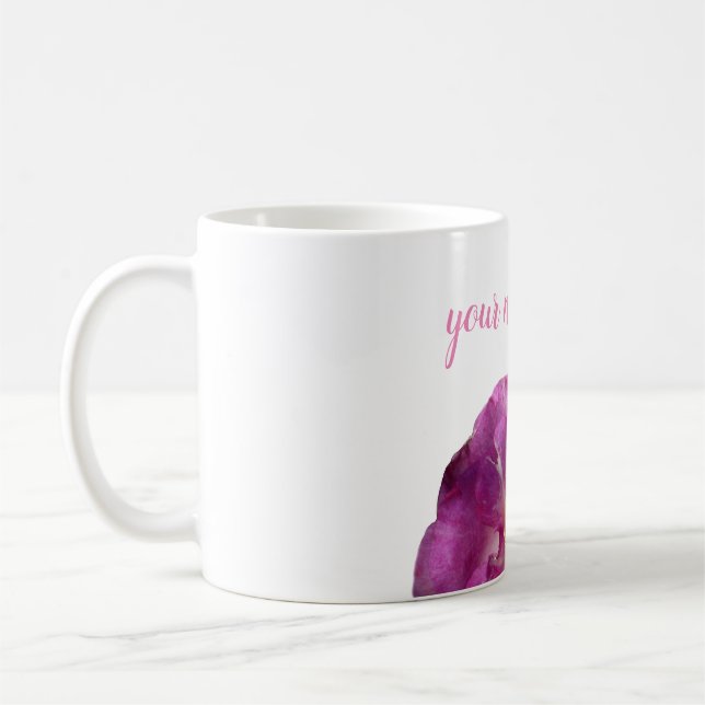 De Café Flor rosa rosa, taza clásica personalizada (Izquierda)
