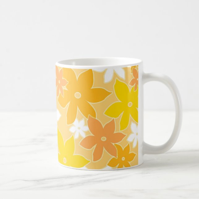 De Café Floral anaranjado - taza (Derecha)