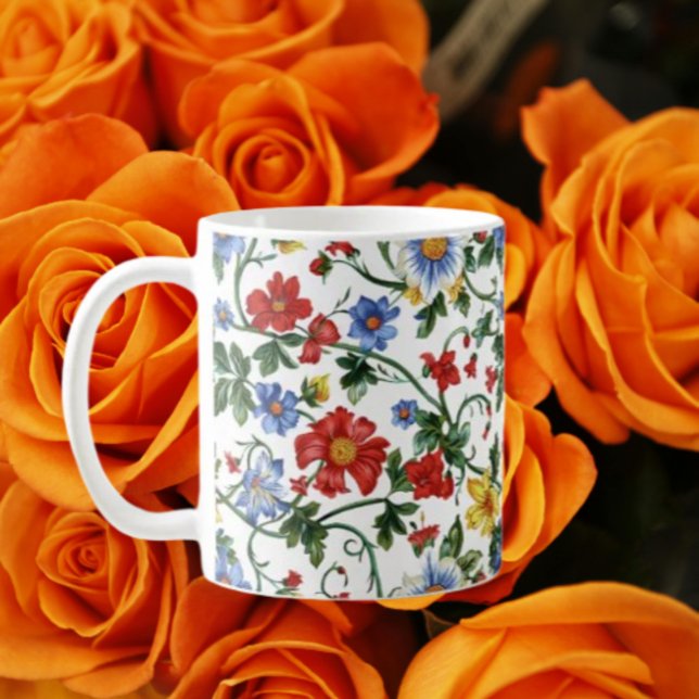 De Café Florece con Audacia – Taza Inspiradora Floral (Subido por el creador)