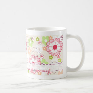 De Café Flores coloridas en la taza floral